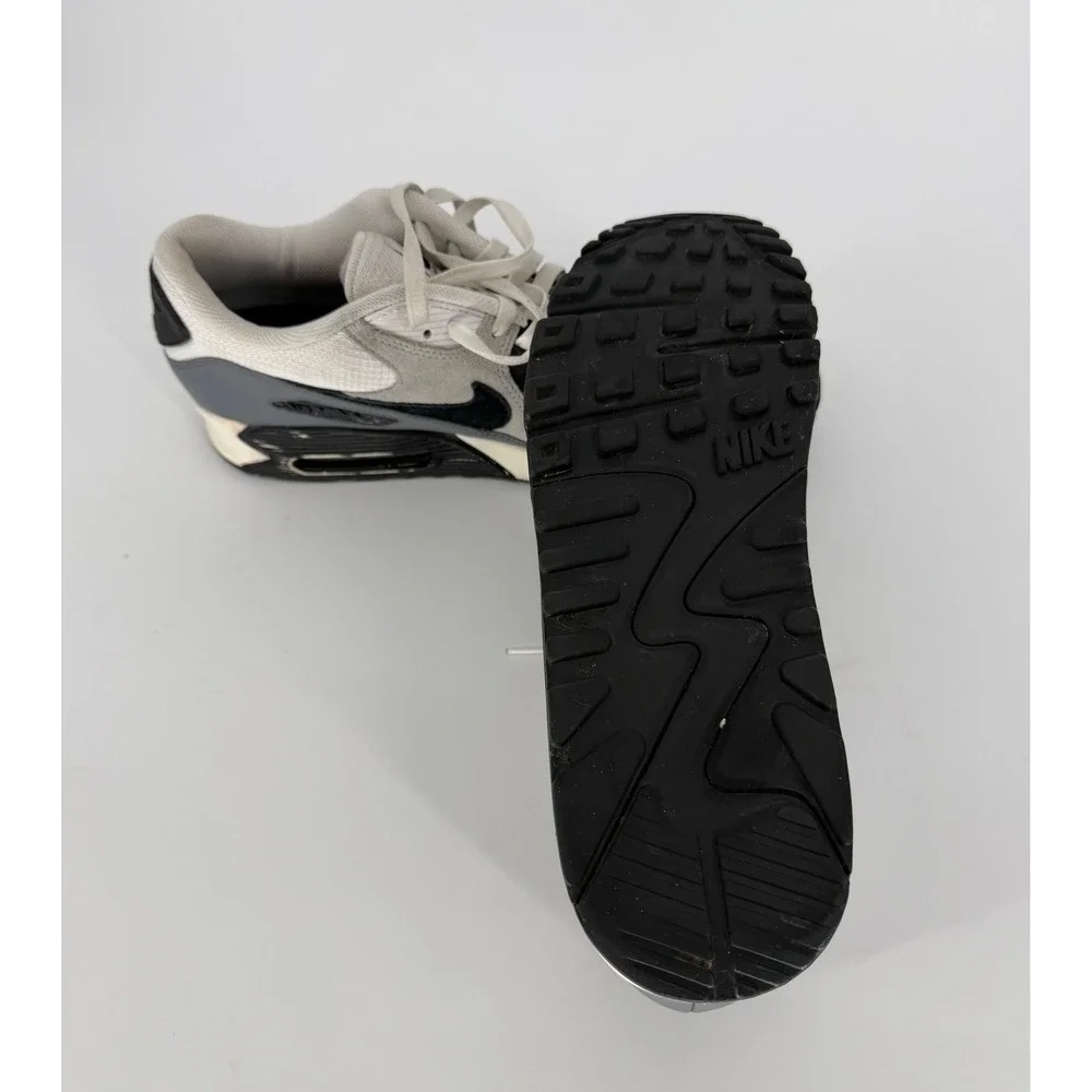 Nike Air Max 90 Mens Grey Black White Suede Mesh Sneakers CN8490-002